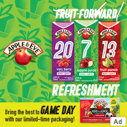 Ad - Apple & Eve, fruit-forward refreshment, bring the best to game day